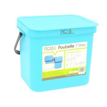 Poubelle à suspendre : 7 litres bleue