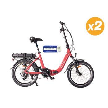 2 Vélos à assistance électrique confort 20P rouge + marquage