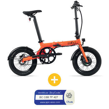 Pack Vélo à assistance électrique pliant City X orange + Marquage BicyCode