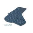Couchage grand confort : Modèle : Lit toit relevable - Coloris : Geo Navy - Dimensions : 120 x 190 x 4 cm Duvalay