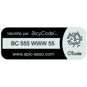 Étiquette autocollante d'identification de vélo