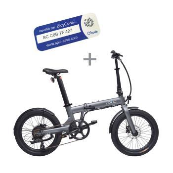 VELO A ASSISTANCE ELECTRIQUE CONFORT GRIS+ MARQUAG+DECL BICYCODE