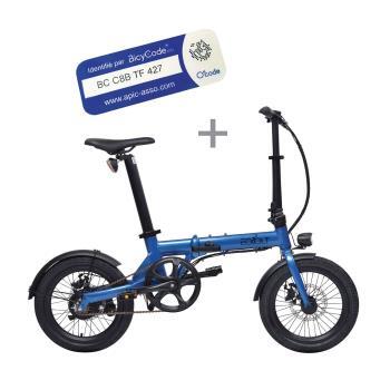 VELO A ASSISTANCE ELECTRIQUE CITY BLEU SAPHIR+ MARQUAG+DECL BICYCODE