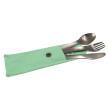 Couverts nomades en inox : Pochette verte Cookut