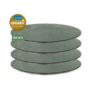 Lot de 4 assiettes plates CLUB : Coloris gris