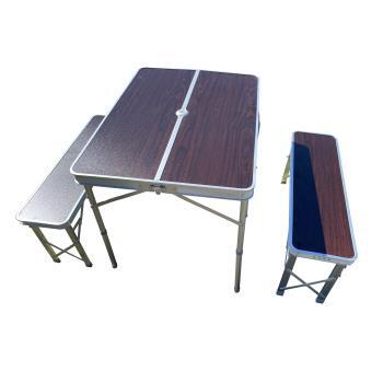 Table de camping avec bancs pour 4 personnes