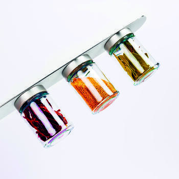 Set de 3 verres magnétiques d'épicerie fine avec barre métallique