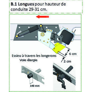 Entretoises métalliques pour suspension châssis X250