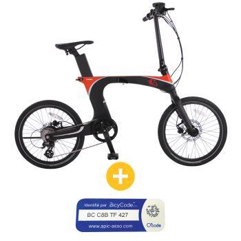 VELO A ASSISTANCE ELECTRIQUE CARBON 20P R&N+ MARQUAG+DECL BICYCODE