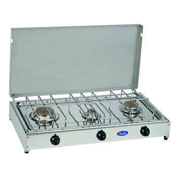Réchaud à gaz en inox : 3 feux