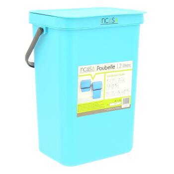 Poubelle à suspendre : 12 litres bleue