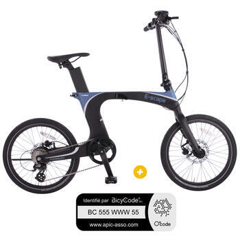 Pack  Vélo à assistance électrique pliant 20 Pouces Carbon + Marquage BicyCode
