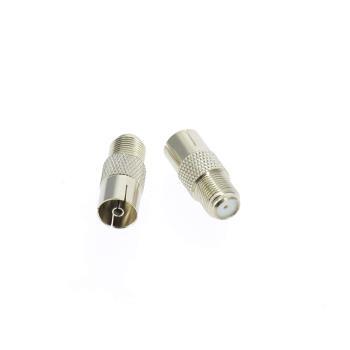 Adapteur fiche Fem F coaxial vers prise TV male