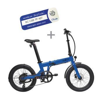 VELO A ASSISTANCE ELECTRIQUE CONFORT BLEU+ MARQUAG+DECL BICYCODE