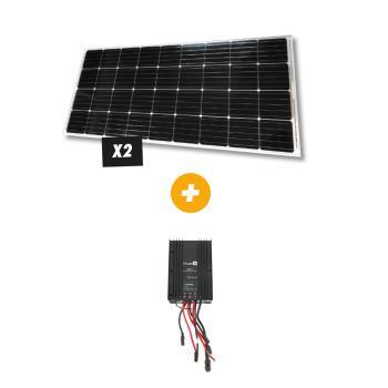 Pack 2 PANNEAUX SOLAIRES E-SSENTIAL FLAT 90 Watts + Régulateur solaire