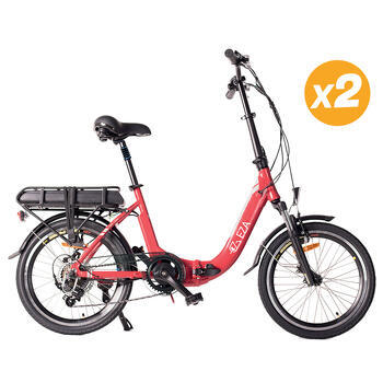 Pack 2 Vélos à assistance électrique Confort 20'' Rouge 13Ah
