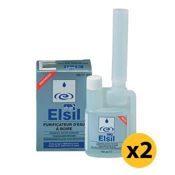 Lot de 2 Purificateurs d'eau Elsil 100 ml