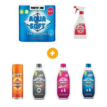 AQUA SOFT N + NET SDB + GREY WATER FRESH + AQUE KEM BLUE + AQUE RINSE + SPRAY LUBRIFIANT