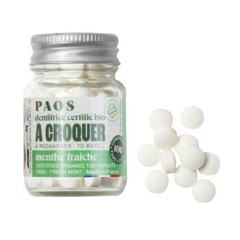 Dentifrice à croquer Bio - Menthe fraîche - Flacon de 100 pastilles