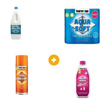 Pack Aqua Kem + Aqua Rinse + Papier toilette + Spray