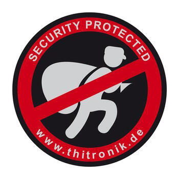 Autocollant d’avertissement « security protected »(lot de 3 pièces)