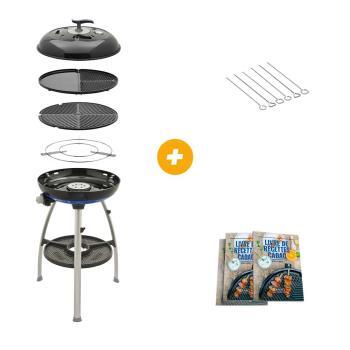 Pack Barbecue à gaz Carri + Set 6 brochettes + livre de recette