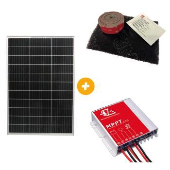 PANNEAU SOLAIRE E-SSENTIAL FLAT 130W Régulateur solaire MPPT Bluetooth 10A Kit adhesif 3M pour panneaux solaires E-ssential