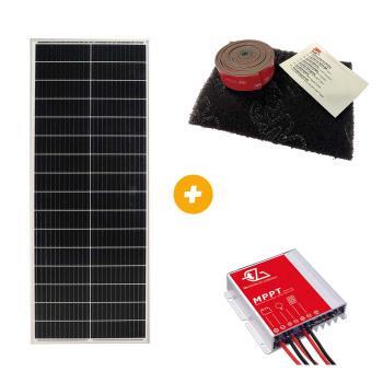 PANNEAU SOLAIRE E-SSENTIAL FLAT 110W Régulateur solaire MPPT Bluetooth 10A Kit adhesif 3M pour panneaux solaires E-ssential