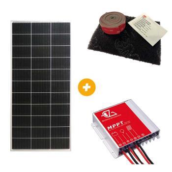 PANNEAU SOLAIRE E-SSENTIAL FLAT 120W Régulateur solaire MPPT Bluetooth 20A Kit adhesif 3M pour panneaux solaires E-ssential