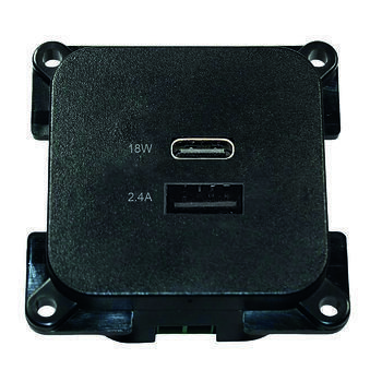 Prise de charge USB avec USB-A et USB-C noir