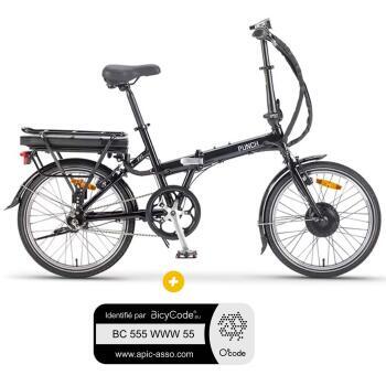 Pack VAE PF1 + étiquette : Pack VAE pliant PF1 Noir 13Ah + Marquage BicyCode