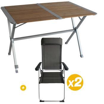2 Fauteuils Eco Plus + Table pliante