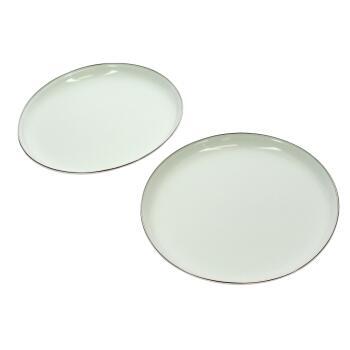 Set de 2 assiettes plates en acier émaillé