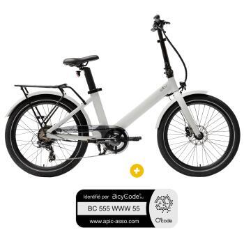 Vélo à assistance électrique semi pliant EVENING 24'' gris + Marquage Bicycode
