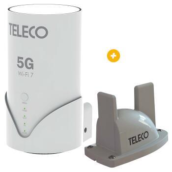 Routeur WLT 58EX 5G portable fonctionnant à 12 V + Antenne Mimo LTE 3-4-5G blanc