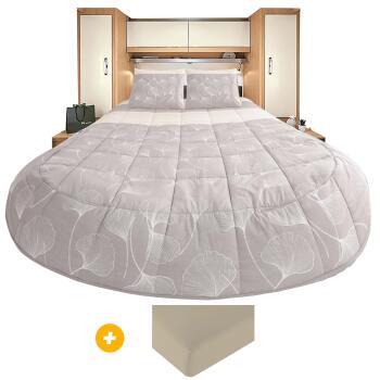 Prêt à dormir 100% coton BILOBA 160 x 200 cm Lit central + Ensemble Drap &  Drap housse - Coloris beige