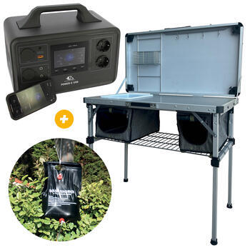 Power Station Power-E 1200 +  Douche solaire + Meuble de cuisine