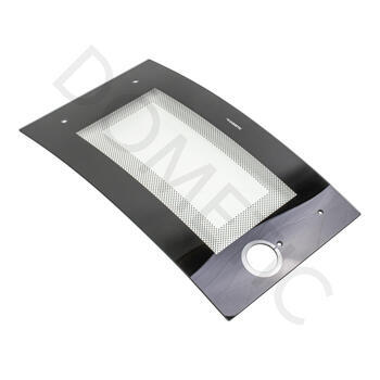 porte vitrée noire porte ouverte à gauche