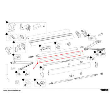 Tube rouleau supérieur aluminium 6300 5,00M