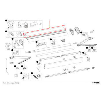 Carter supérieure blanc store 425 cm