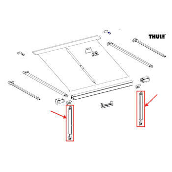 Pied de store G/D pour store de 300-325 cm - Store Thule 1200
