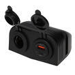 Socle 12 Volts + 2 prises USB : En saillie USB A + C HABA