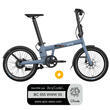 Pack Vélo à assistance électrique pliant PRO20 : Coloris bleu minéral satin + Marquage Bicycode Uto