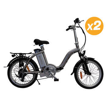 Pack 2 Vélos à assistance électrique pliants Classic 20'' Gris