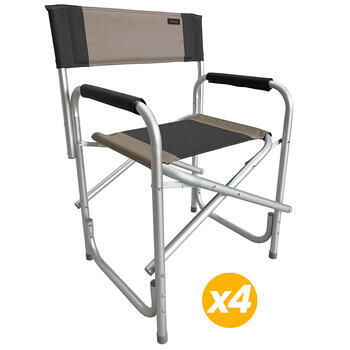 4 Fauteuils directeur Havana Coloris Beige / Gris