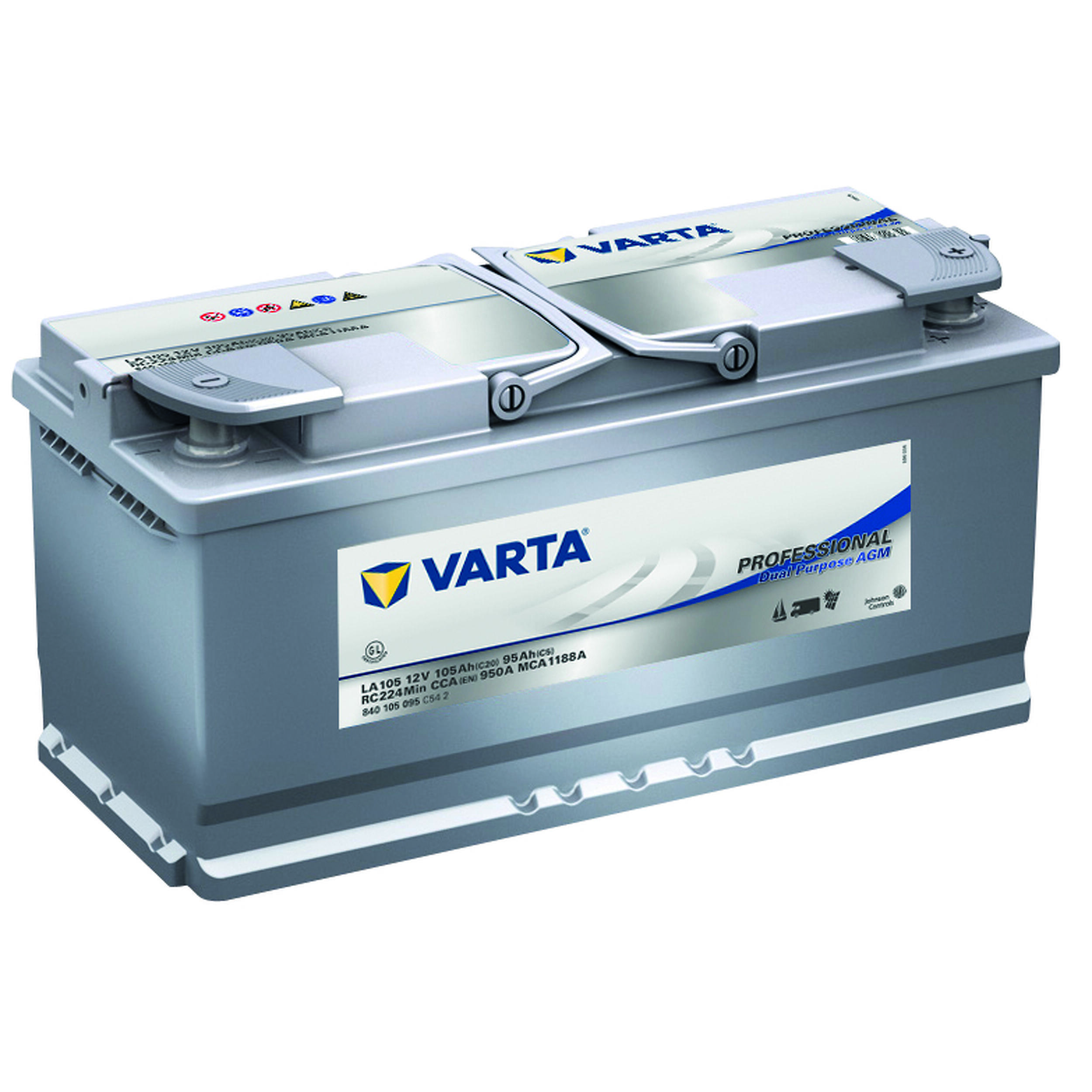 Batterie auxiliaire professionnel AGM 12V pour camping-car : 105 Ampères