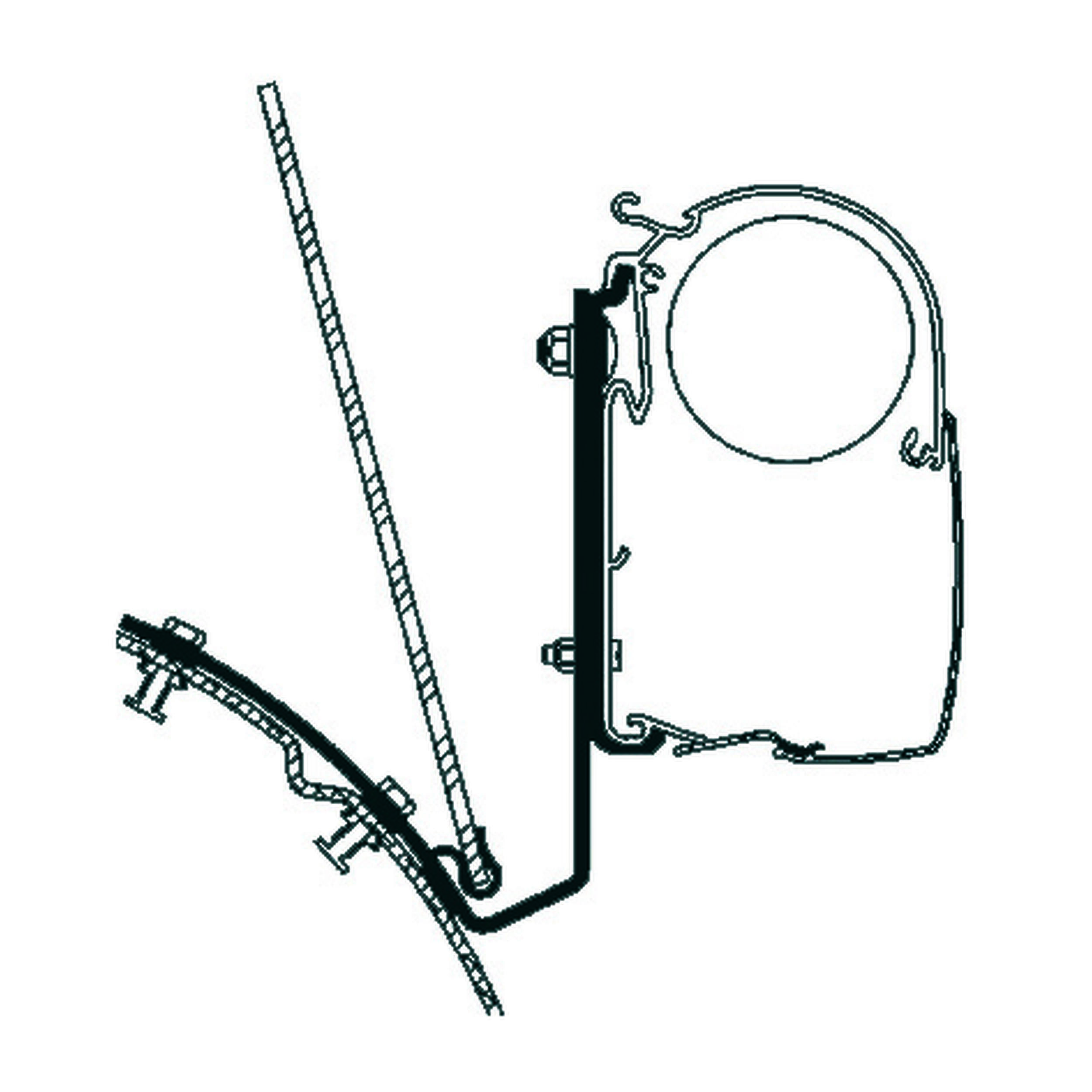 Adaptateur de stores VW T4 toit surélevé