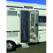 Rideaux de porte chenille : Tricolore Marron / Blanc / Gris 56 x 185 cm