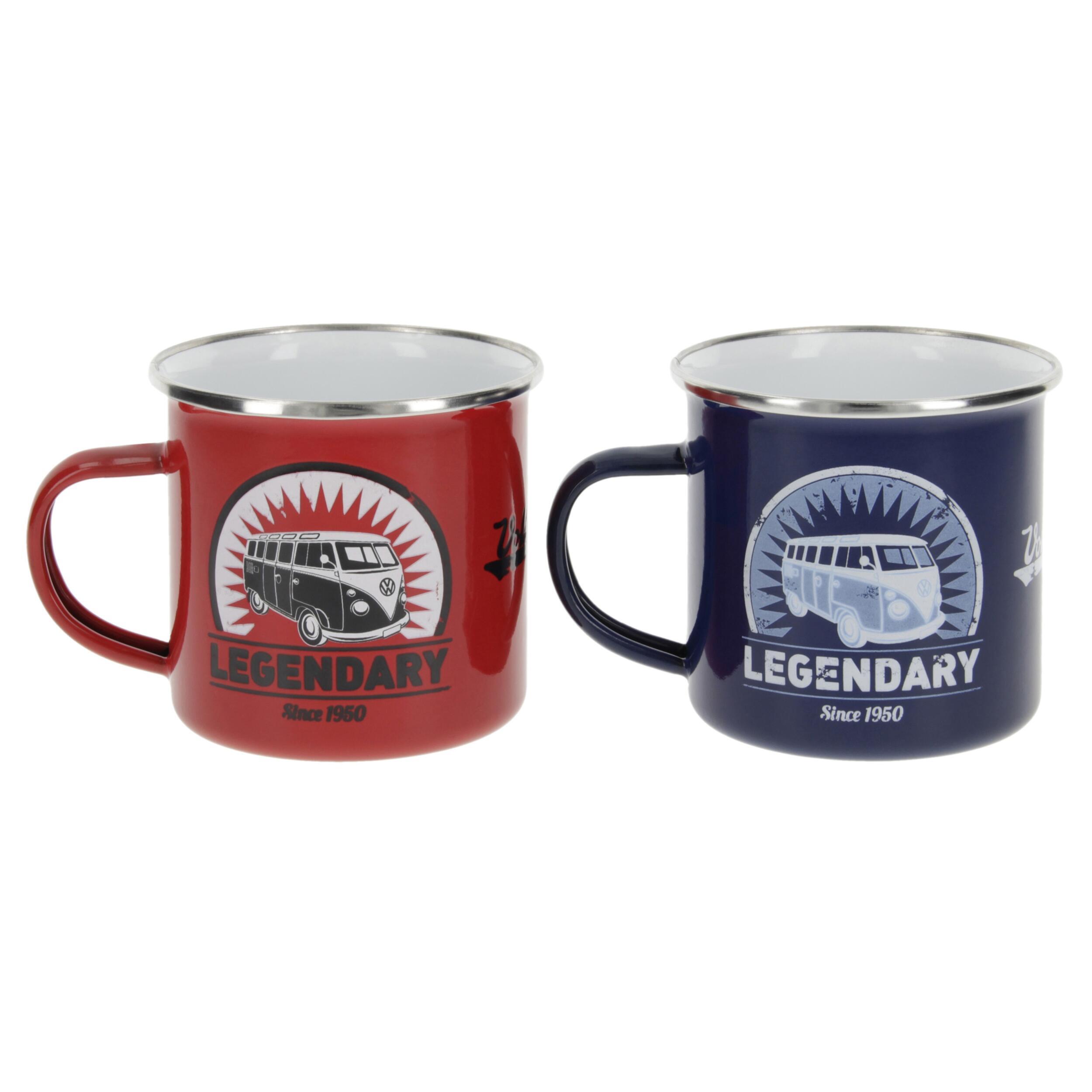 Lot de 2 Mugs émaillés Combi : Legendary Rouge et Bleu