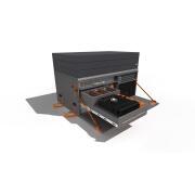 Malle arrière amovible avec couchage BeBox : Modèle 010 uni gris avec tiroir réfrigérant